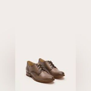 Frye Melissa Oxford lace up shoes taupe leather size 10 cottagecore minimalist